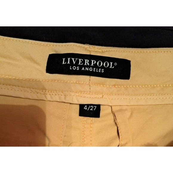 Liverpool Los Angeles Buddy Rolled Trouser Short Pale-Yellow Size 4/27 - Picture 5 of 9